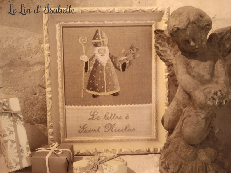 Le lin d'Isabelle - La lettre a Saint Nicolas / Письмо Святому Николаю, схема для вышивания крестом