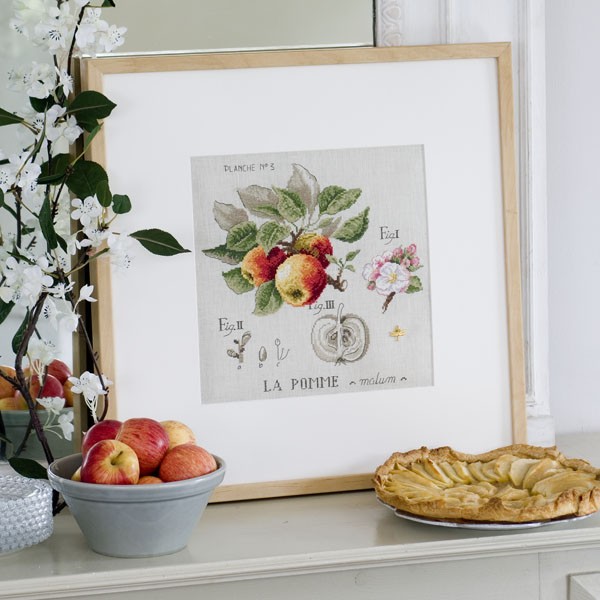 Яблоки / Pommes - ботанический этюд V.Enginger, набор для вышивания крестом Les brodeuses parisiennes