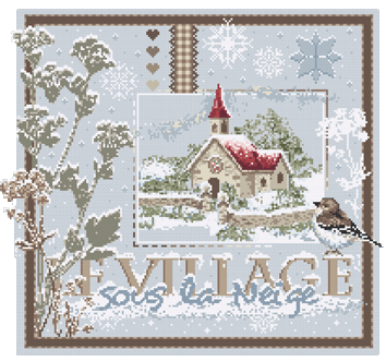 Madame la fee - Le Village sous la Neige / Заснеженная деревня, схема для вышивания крестом