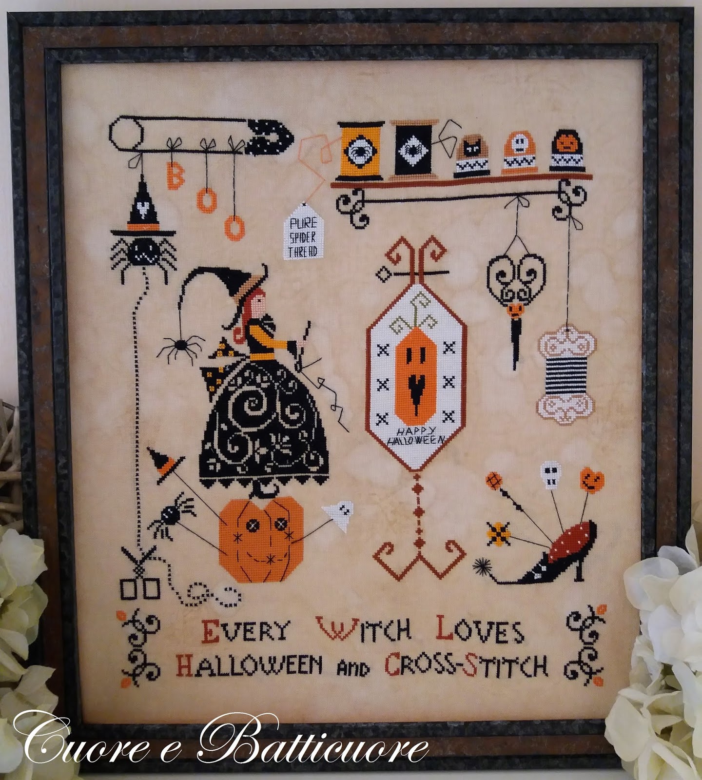 Cuore e batticuore - Halloween and Cross-Stitch / Хэллоуин и вышивка, схема для вышивания крестом