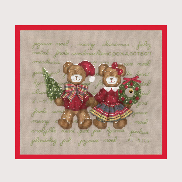 Le bonheur des dames - 2630 Couple Ours Joyeux Noel / Пара рождественских мишек, набор для вышивания крестом
