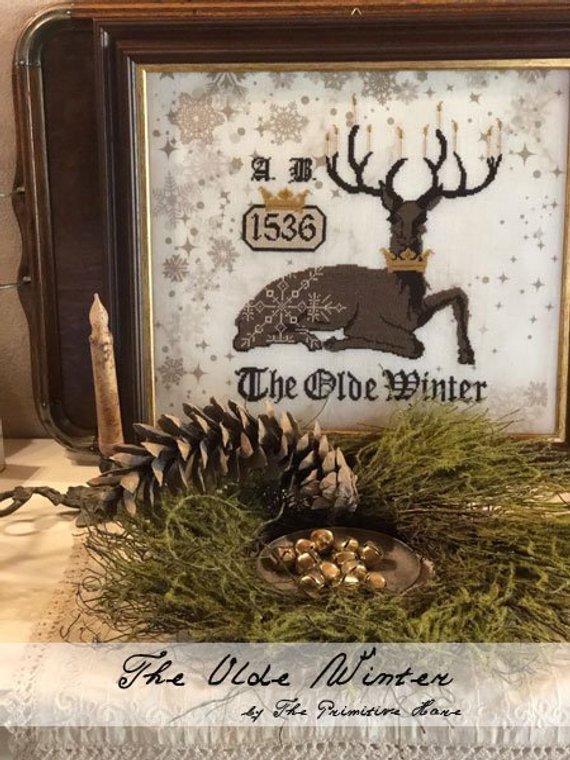 The primitive hare - The Olde Winter, схема для вышивания крестом