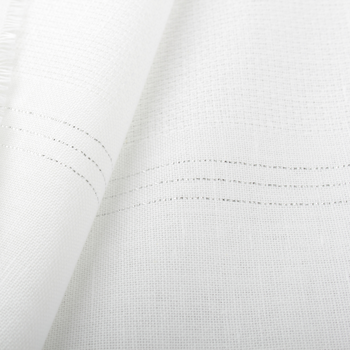Graziano - Table cloth white+silver for Cross Stitch