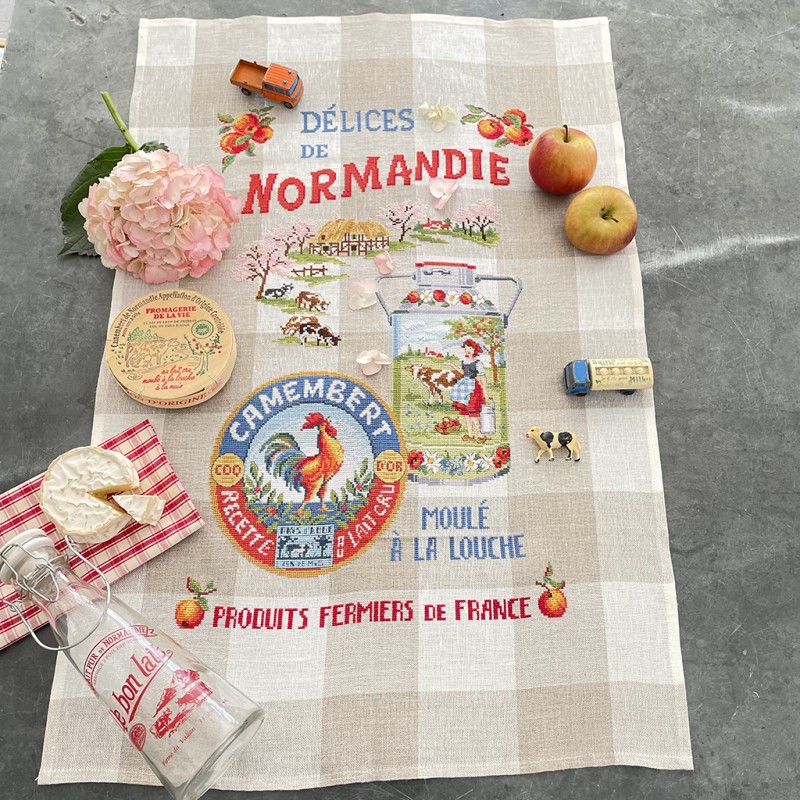 Les brodeuses parisiennes - Norman delicacies Tea towel