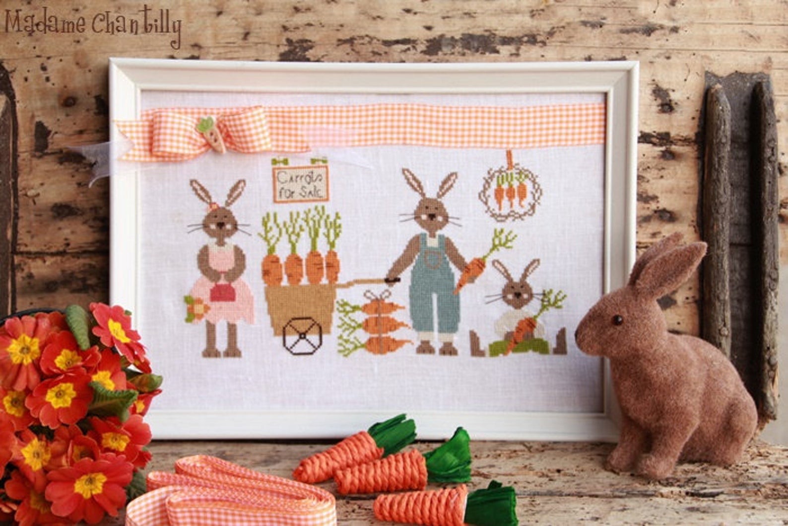 картинка Madame Chantilly - Carrots for sale / Морковь на продажу, схема для вышивания крестом 