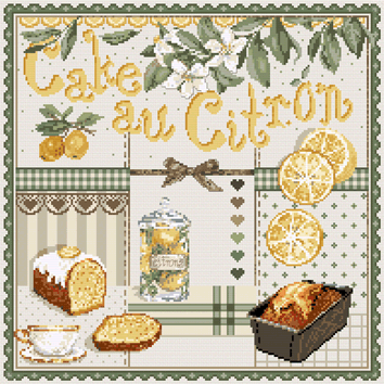 Madame la Fee - Cake au Citron / Лимонный пирог, схема для вышивания крестом