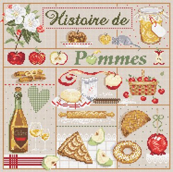 Madame la Fee, Histoire de Pommes, схема для вышивания крестом, купить, французская вышивка