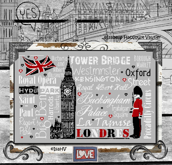 Isabelle Vautier - BDN21 Week-end a Londres / Уикэнд в Лондоне, схема для вышивания крестом, купить Isabelle Vautier - BDN21 Week-end a Londres / Уикэнд в Лондоне, схема для вышивания крестом