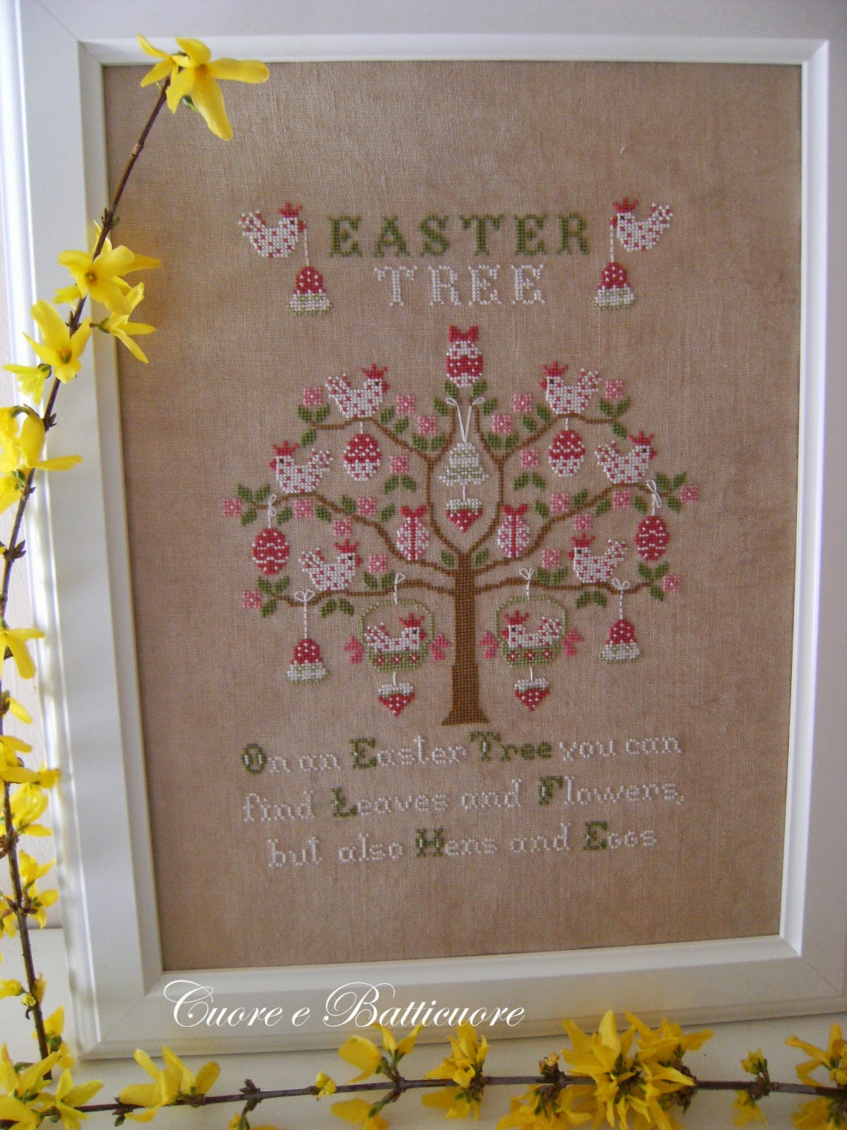 Cuore e batticuore - Easter Tree / Пасхальное дерево, схема для вышивания крестом