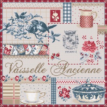 Madame la Fee - Vaisselle Ancienne / Старинная посуда, схема для вышивания крестом
