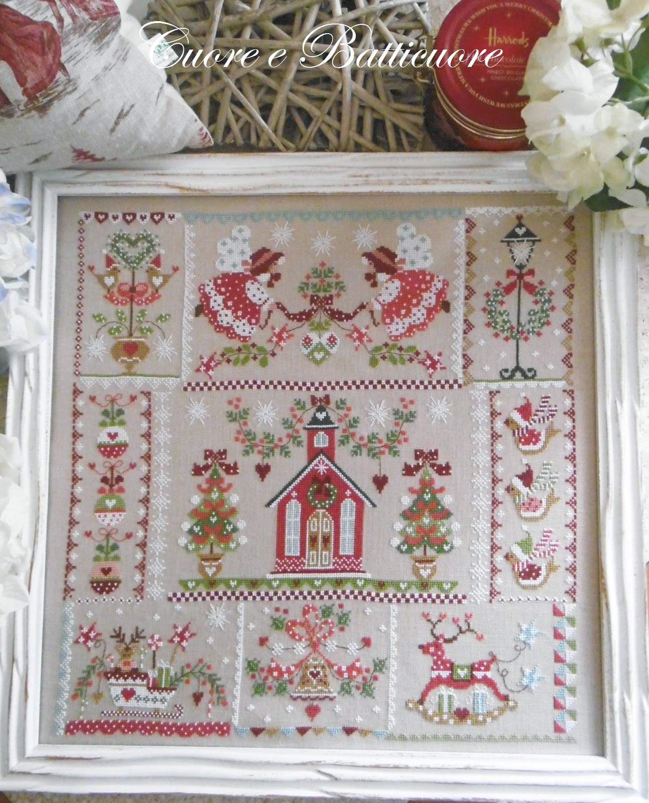 Cuore e Batticuore - Christmas in Quilt / Рождественский квилт, схема для вышивки крестом