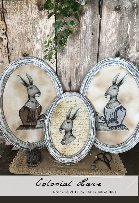 The Primitive Hare - Colonial Hare / Колониальный заяц, схема для вышивания крестом