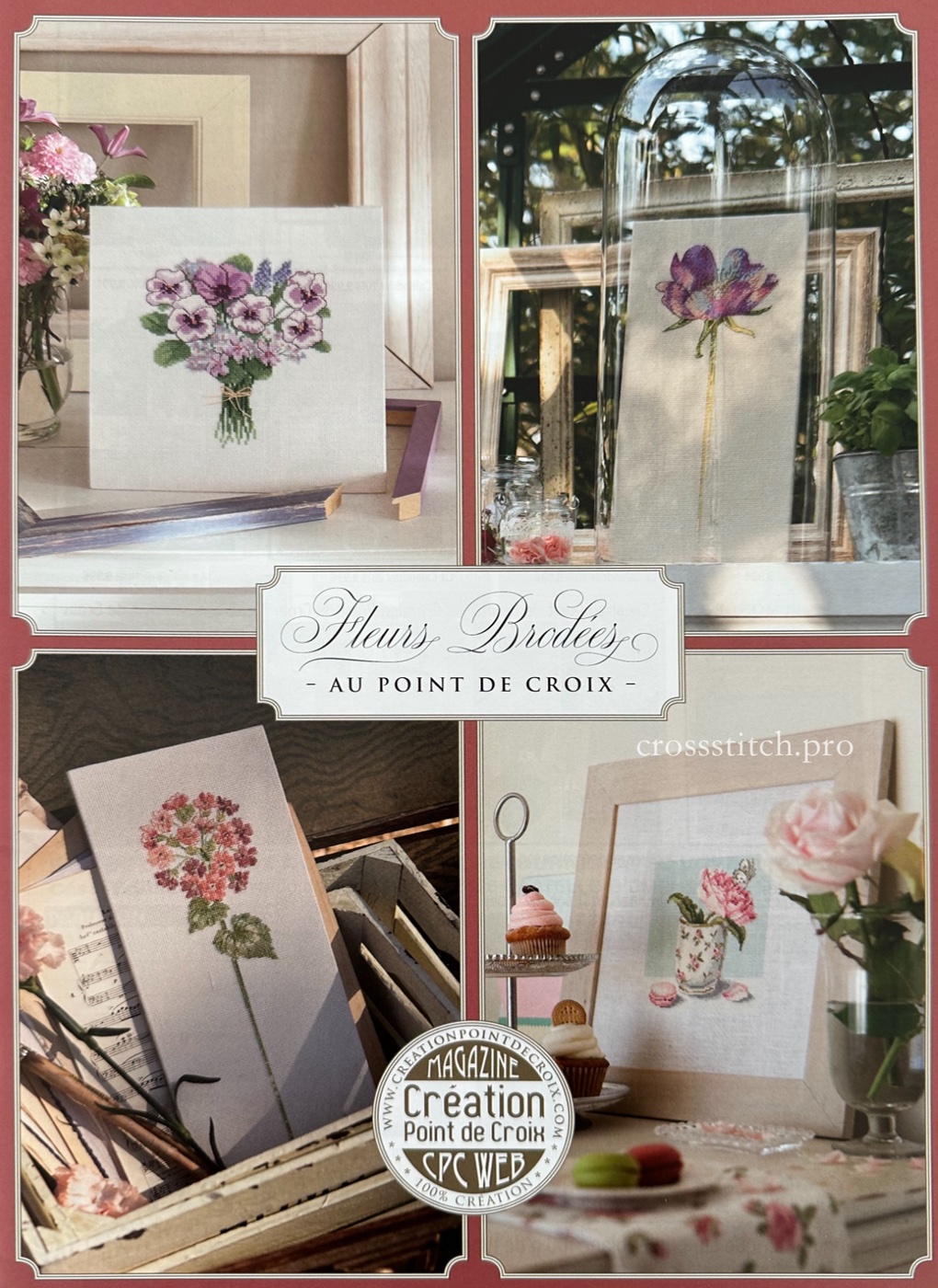 Fleurs brodees au point de croix / Цветы, вышитые крестом