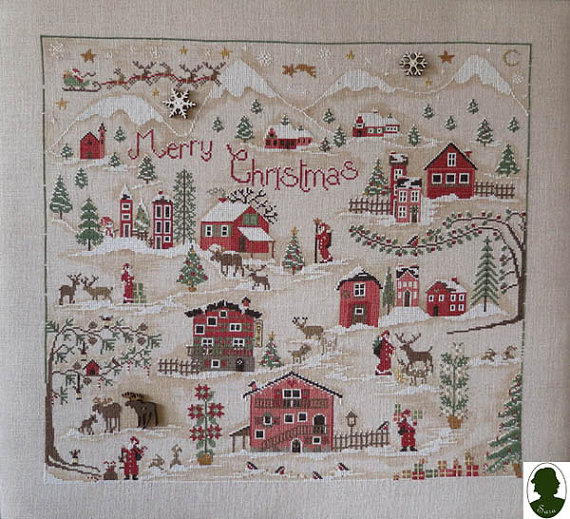 Sara Guermani - Christmas village / Рождественская деревенька - схема для вышивки крестом