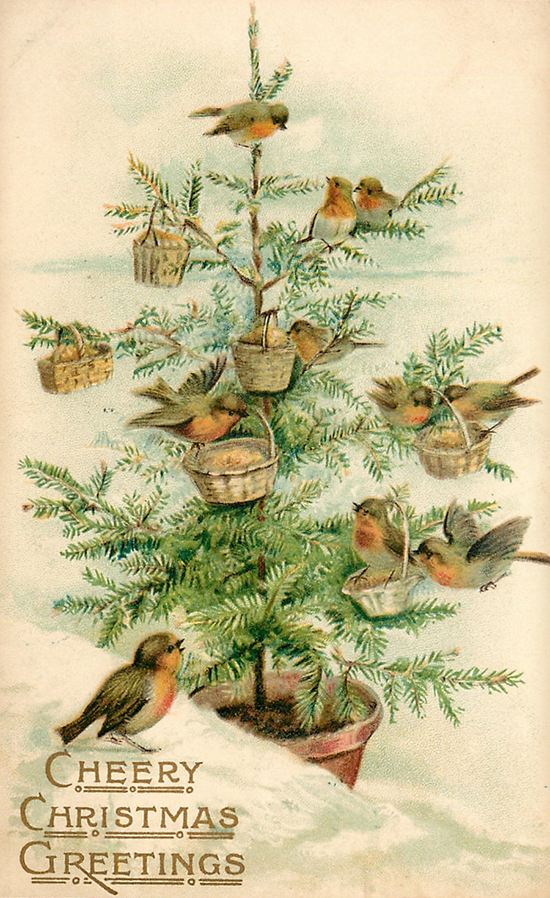 Birds Christmas Tree - 3x5 front - lilac-n-lavender.jpg