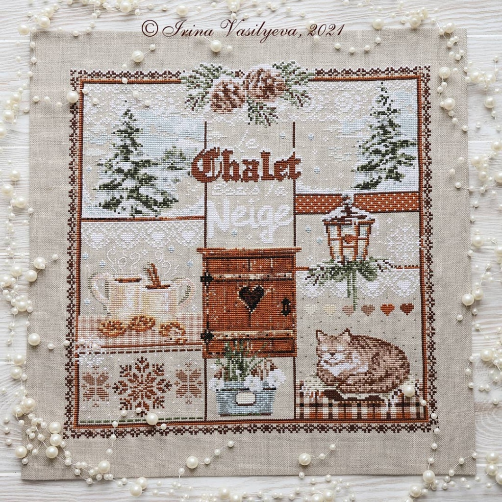 вышивка крестом, Madame la Fee, Le Chalet sous la Neige, Шале под снегом, схема для вышивания крестом, купить, французская вышивка